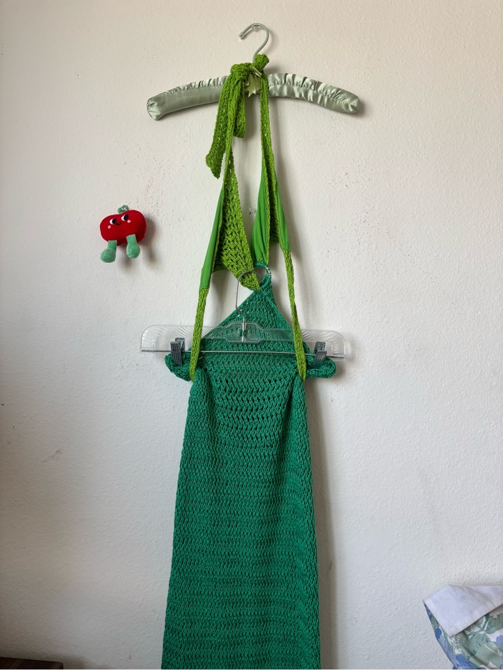 Green Summer Yatch Vacation Pepper mayo Haven Crochet Maxi Dress - Picture 5 of 5